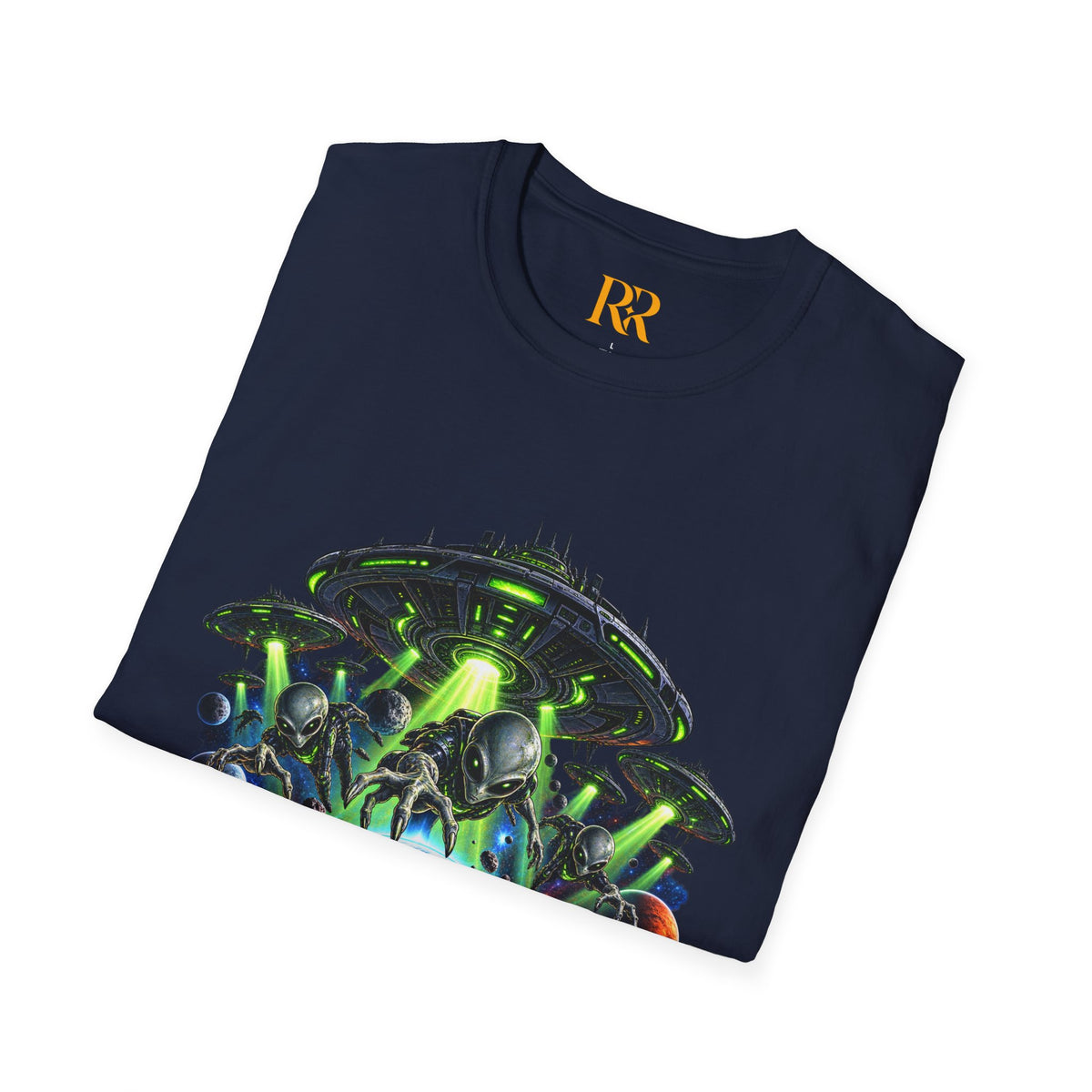 Cosmic Alien UFO Graphic T-Shirt