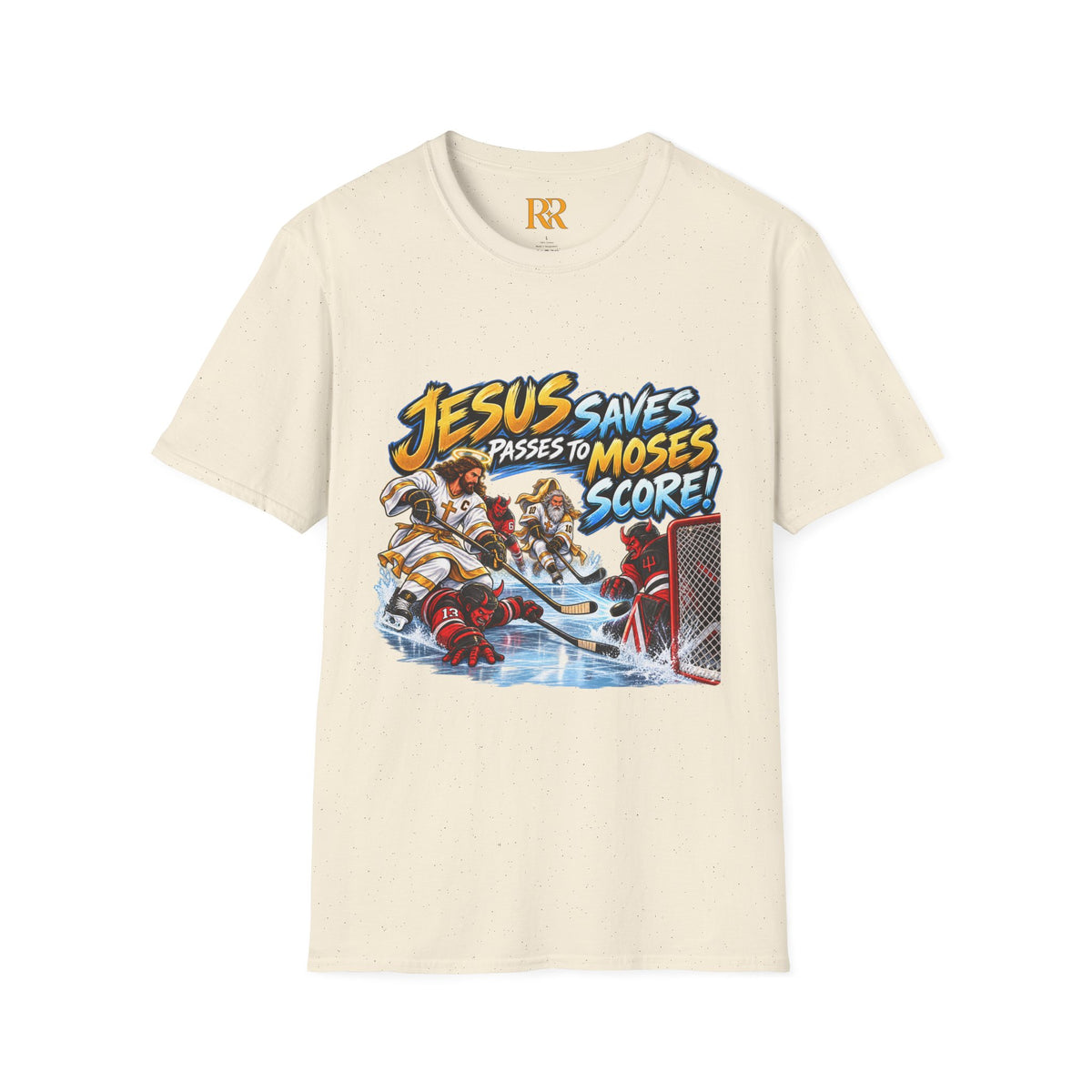 Jesus Saves, Passes to Moses, Scores Christian Hockey T-Shirt