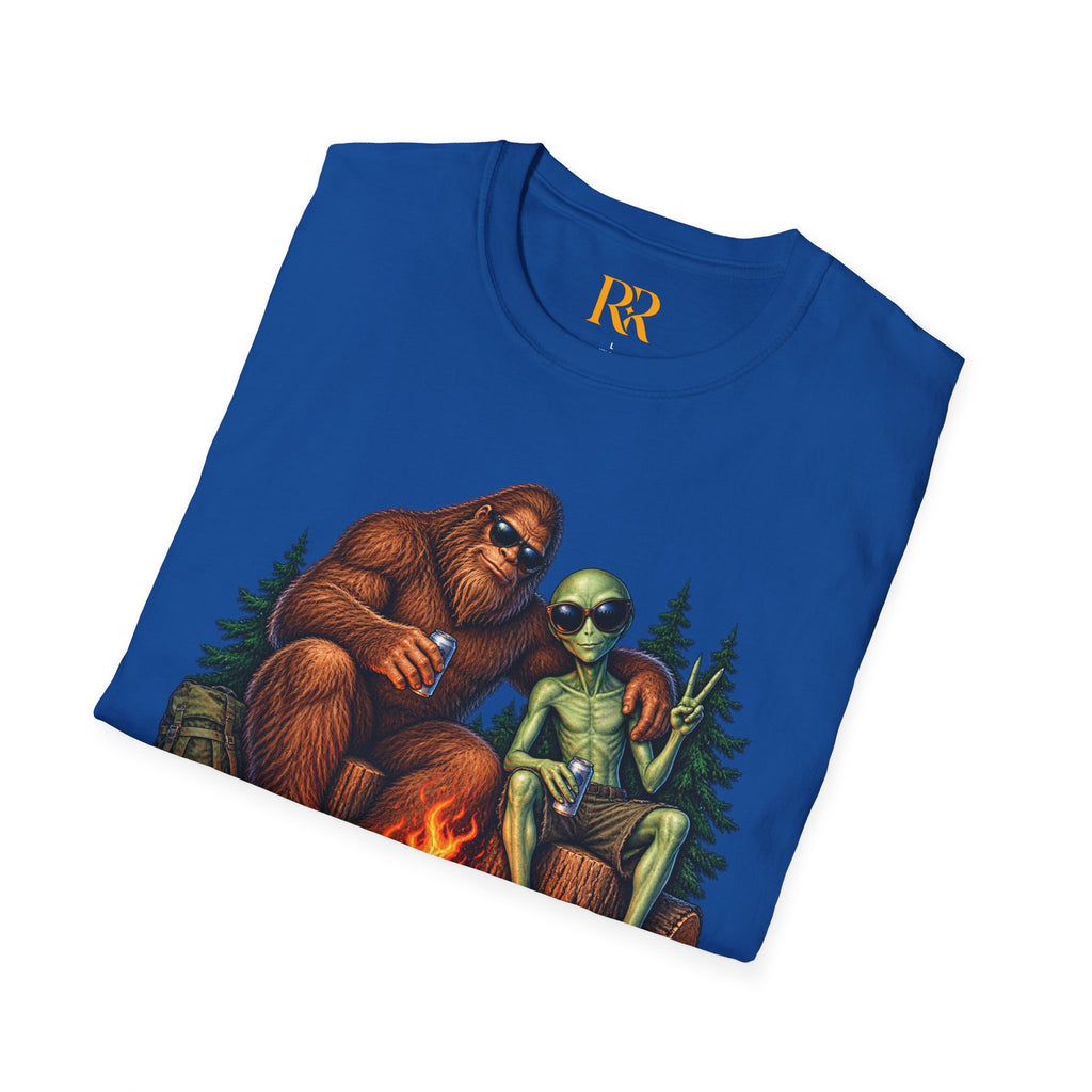 Bigfoot Camping Around the Campfire T-Shirt