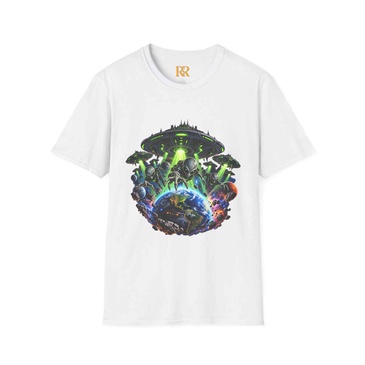 Cosmic Alien UFO Graphic T-Shirt