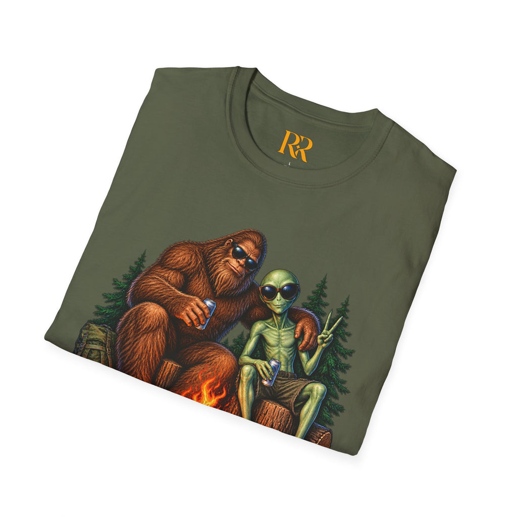 Bigfoot Camping Around the Campfire T-Shirt