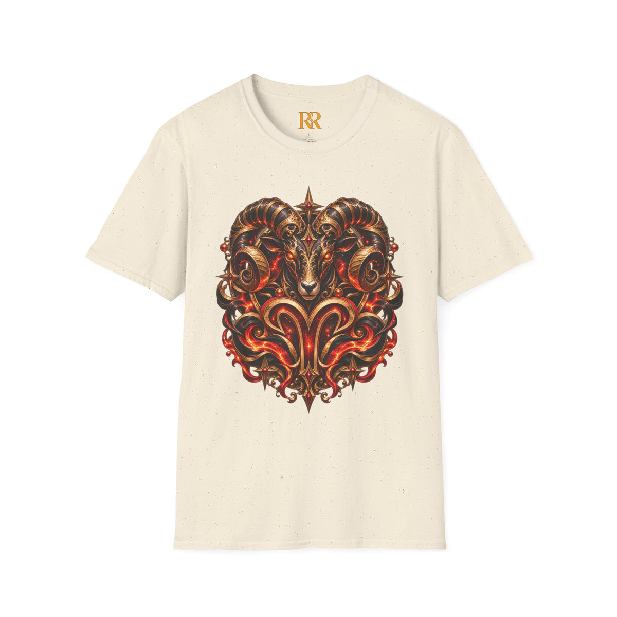 Aries Gothic Ram Skull T-Shirt – Dark Fantasy Zodiac Aries Design
