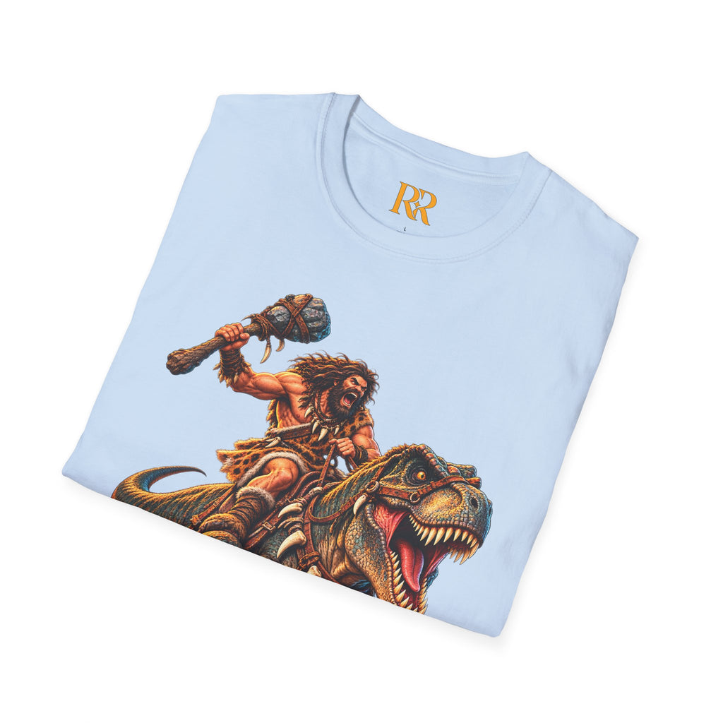 Caveman Riding T-Rex Dinosaur T-Shirt