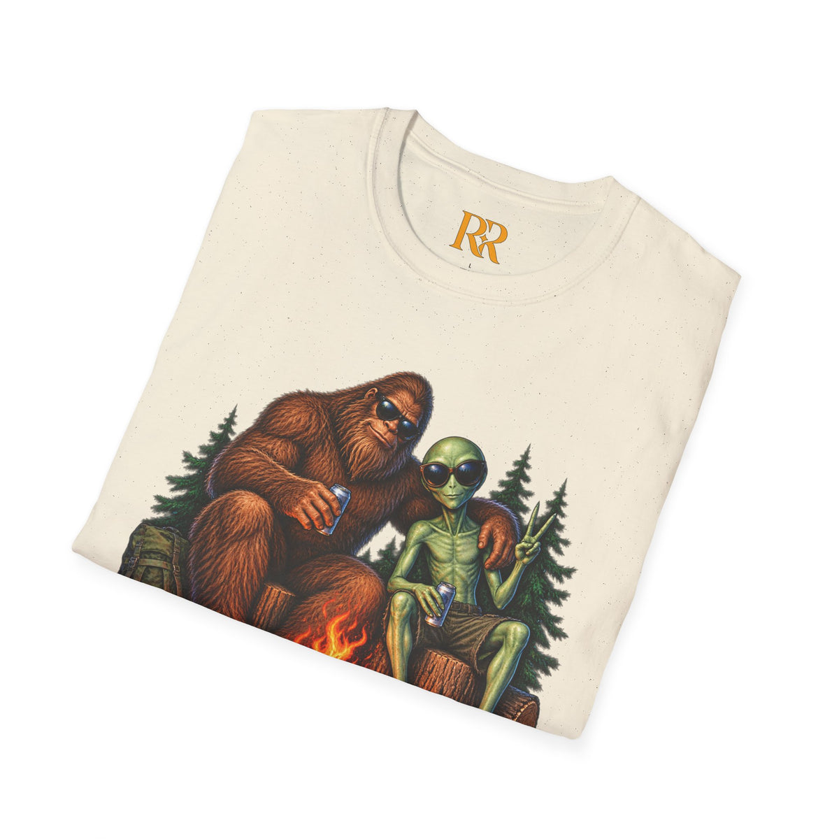 Bigfoot Camping Around the Campfire T-Shirt