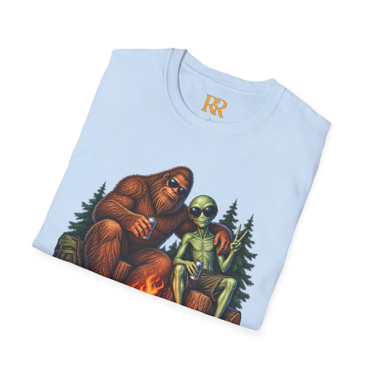 Bigfoot Camping Around the Campfire T-Shirt