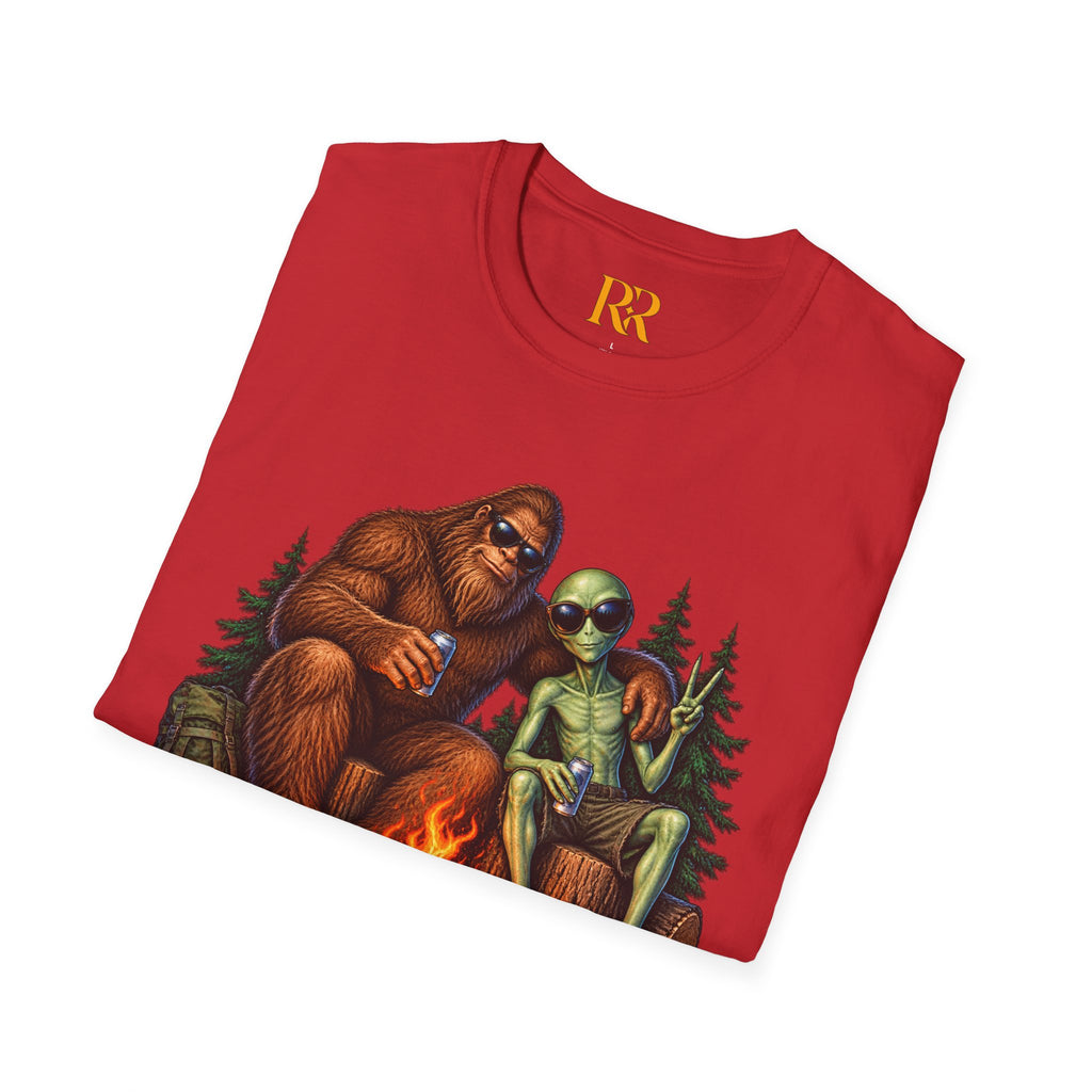 Bigfoot Camping Around the Campfire T-Shirt