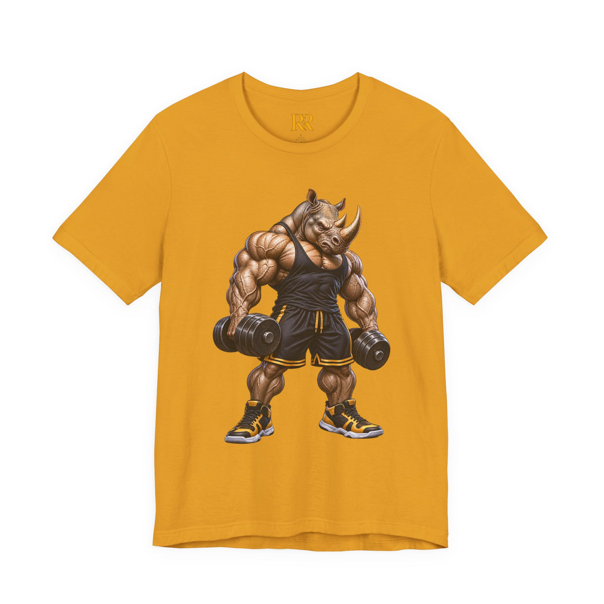 Muscular Rhino Weightlifter Graphic T-Shirt